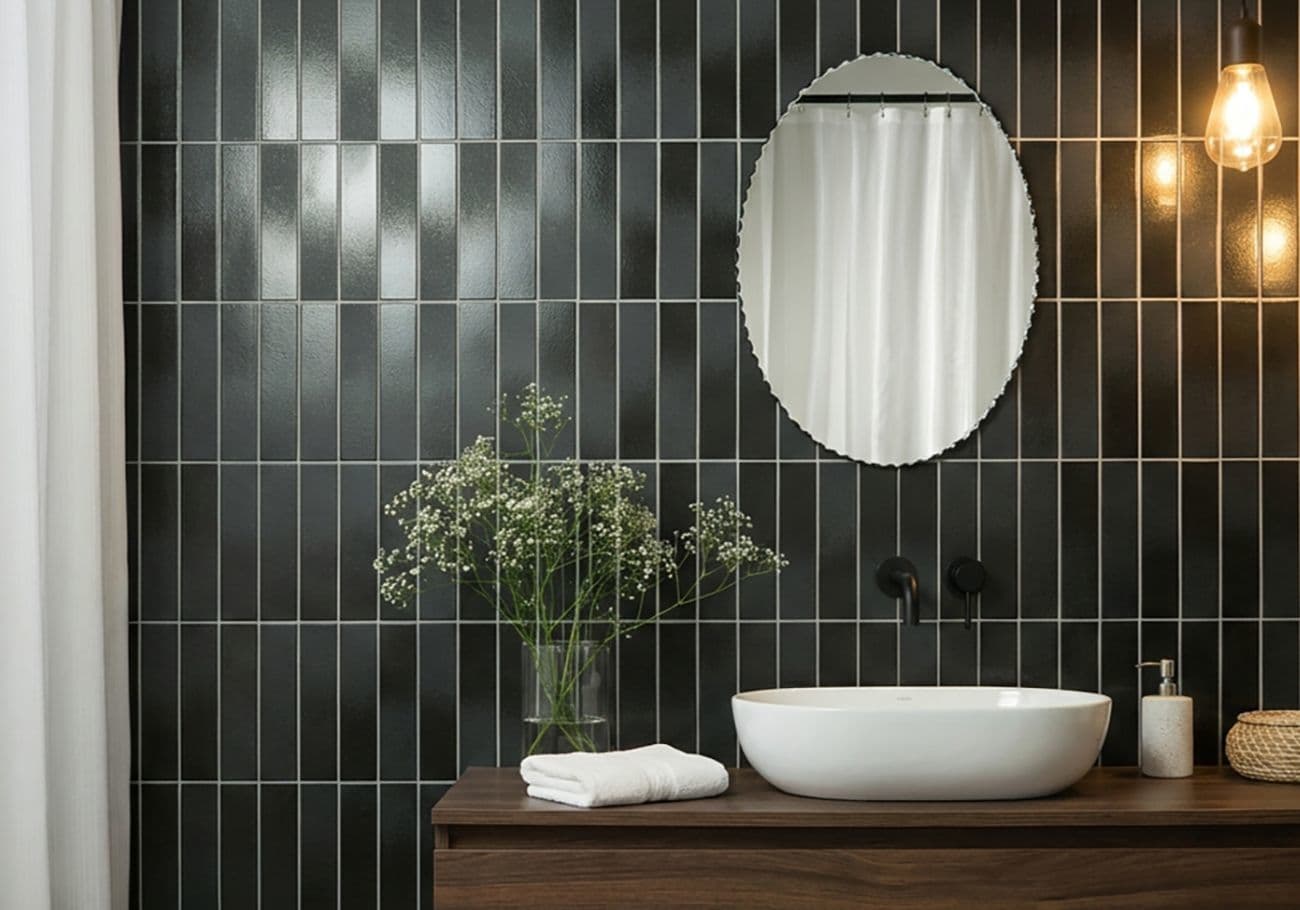 タイルの名古屋モザイク工業（株）新製品「エスマルタード」（デザイン内装タイル）